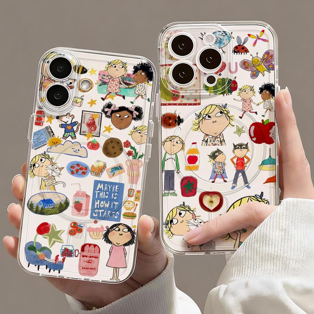 Phone Cases Popular - 漫画C-チャーリーとローラのスマホケース、iPhone 17 16 15 14 13