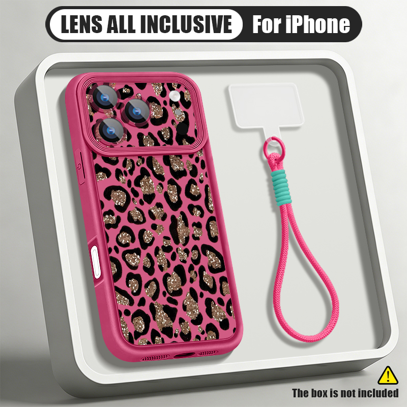 Phone Cases Brown - ブラウンレオパード柄のランヤード付き携帯ケース iPhone 17e 17 Pro Max