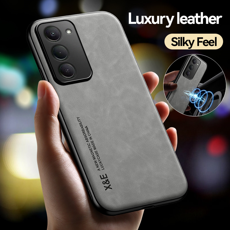 Phone Cases Eu - スリップ耐衝撃ケース Redmi 15 グローバル 169mm 磁気カーホルダー羊革レザーシリコン電話カバー