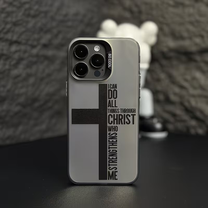 Phone Cases Otterbox - 指紋防止クロス聖書柄iPhoneケース iPhone 17 16 15 14