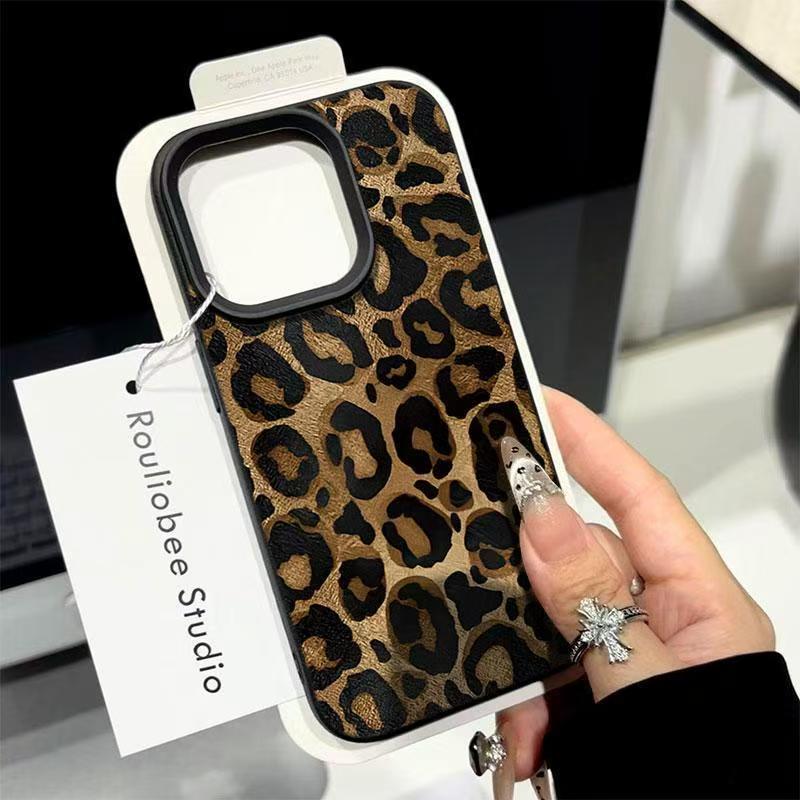 Phone Cases Brown - Xiaomi 14T Pro 5Gケース INSブラウンレオパード柄耐衝撃キャンディシリコンスマホカバー Xiaomi