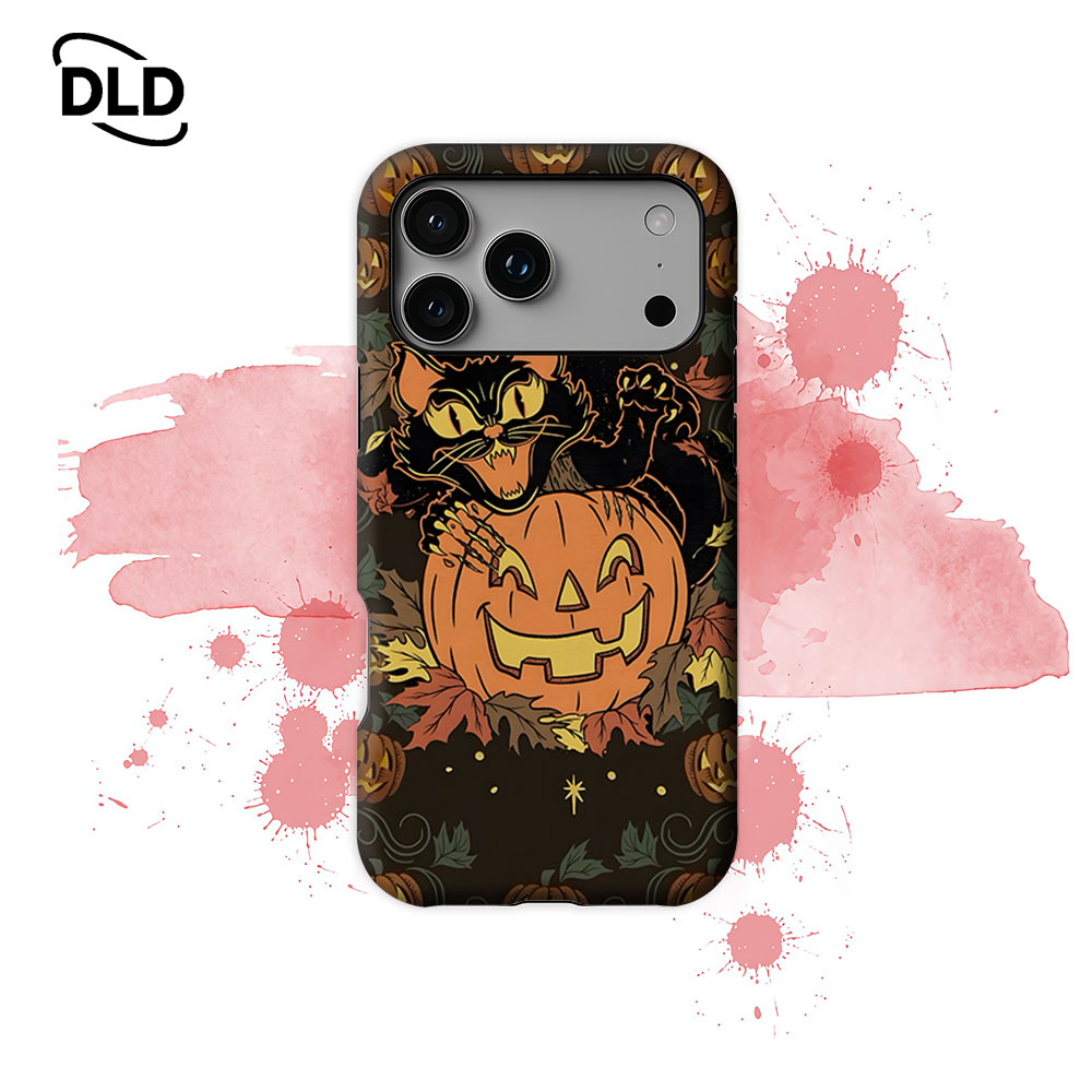 Phone Cases Vintage - ヴィンテージハロウィン猫柄マグネット式iPhoneケース（iPhone 18、17、16、15、14、13 Pro Max Plus対応、シングル/ダブルレイヤー耐衝撃ケース）
