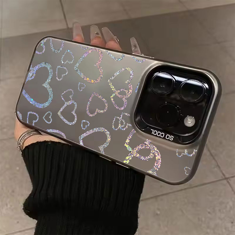 Phone Cases Otterbox - iPhone 17、18、16、15、14、13、12、11 Pro、Xs Max、Mini、8、7 Plus、XR、Air、17e、16eに対応した、カラフルなハート柄のケース。マット加工のIMD素材を使用し、衝撃に強いカバー。