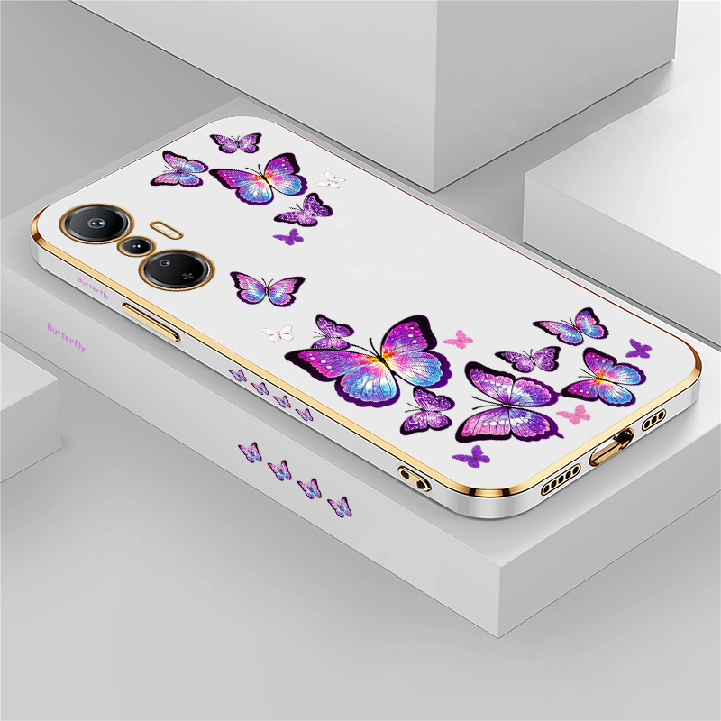 Phone Cases Purple - アートパープルバタフライフォンケース Infinix Hot 60 5G 40
