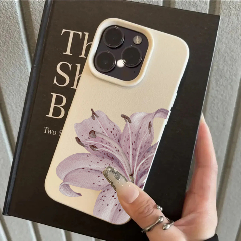 Phone Cases Purple - 紫のユリの花柄iPhoneケース iPhone 17 16 15 14