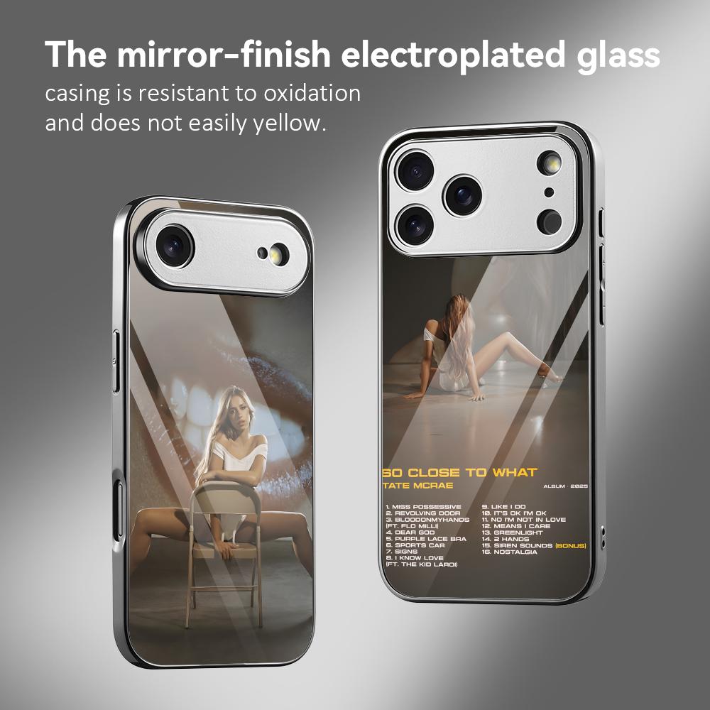 Phone Cases Popular - 歌手T-Tate McRaeのiPhoneケース、iPhone 17、16、15、14、13、12 Pro Max Plus対応、電気メッキメタルバンパー、耐衝撃ケース