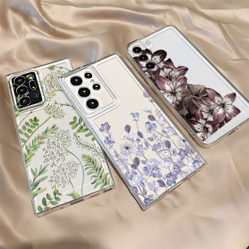 Phone Cases Purple - 紫の花柄スマホケース Samsung A16 A56 A57 A37