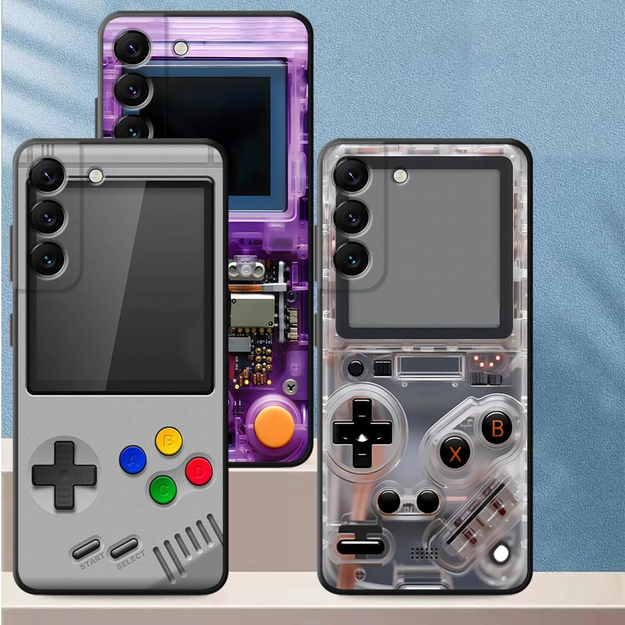 Phone Cases Purple - パープルゲーミングコンソール風スマホケース サムスン Galaxy A57 A55 A52