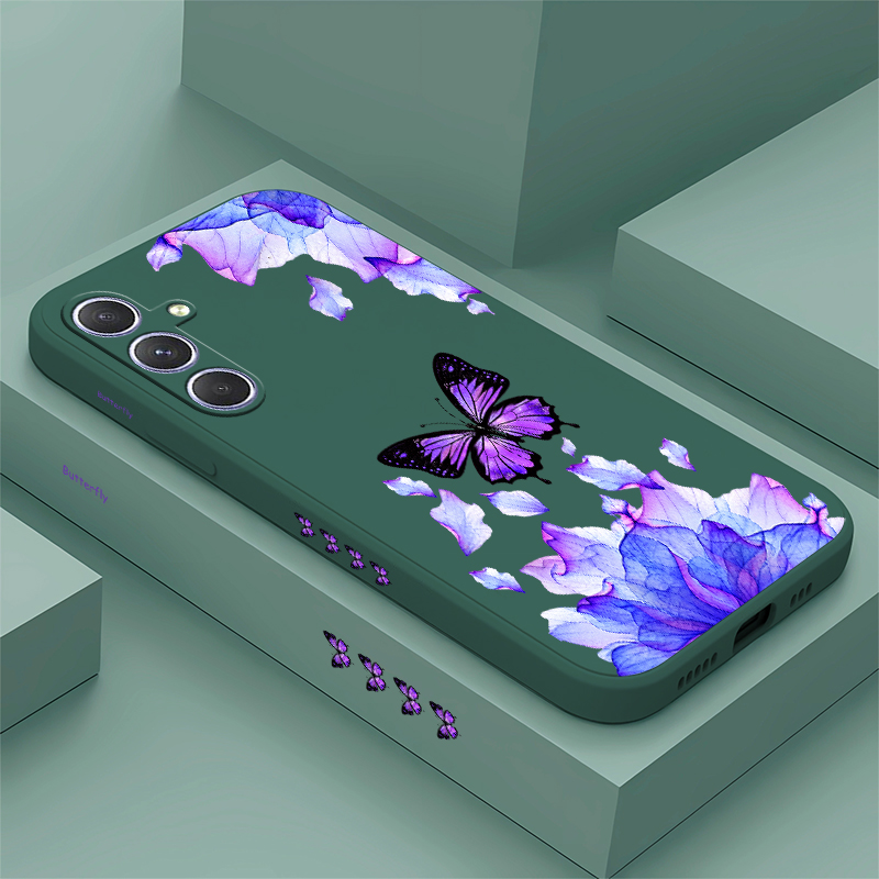 Phone Cases For Samsung A14 - Samsung Galaxy A27、A26、A37、A56、A57、A55、A54、A24、A34、A14、A17に対応した、美しい蝶のデザインのスマートフォンケース。耐衝撃性に優れたシリコン製ソフトカバー。