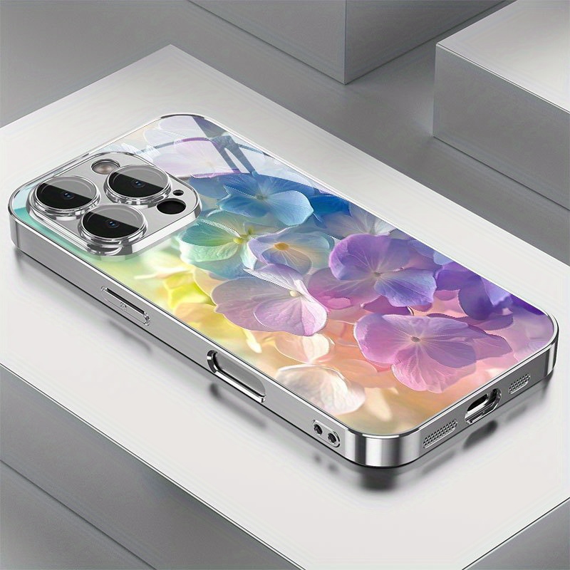 Phone Cases Otterbox - カラフルな花柄の電気メッキガラス製携帯電話ケース iPhone 17 16 15 14