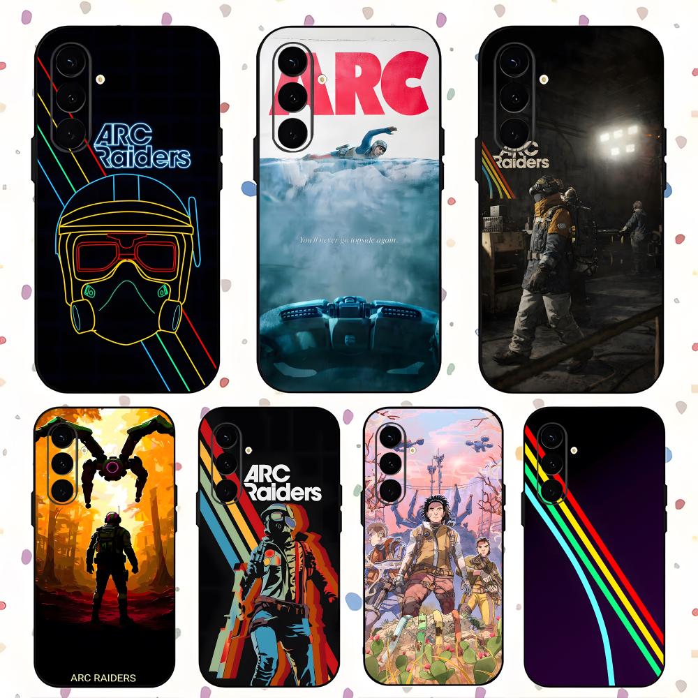 Phone Cases Arc - ファッションアークレイダーズゲームデザインのスマートフォンケース。対応機種：Samsung Galaxy S26、S25、S24、S23、S22、S21 Plus、Ultra、Fold。ソフト素材、ブラック。