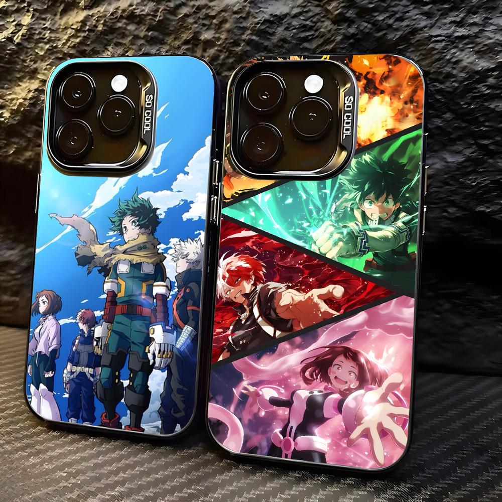 Phone Cases Popular - 僕のヒーローアカデミアの人気アニメスマホケース、lMDカラーのシルバーシェル、iPhone 17、16、e、15、14、13、12、11 Pro Max Plus対応