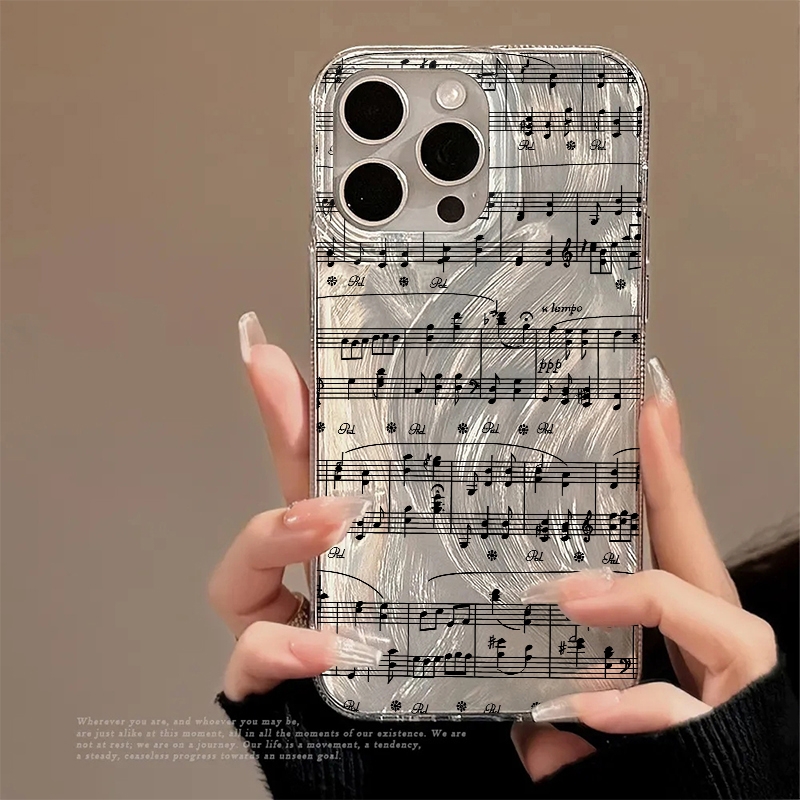 Phone Cases For Samsung A14 - 楽しい文字と音符柄のスマホケース Samsung Galaxy A16 A15 A14