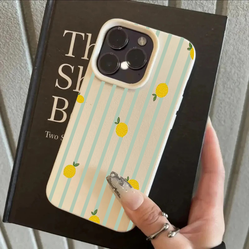 Phone Cases Cute Iphone 13 - 耐衝撃性のある可愛いレモン柄シリコン製iPhoneケース（iPhone 17、13、11 Pro Max、12、17、15、14 Plus対応）ライチ柄の高級レトロカバー