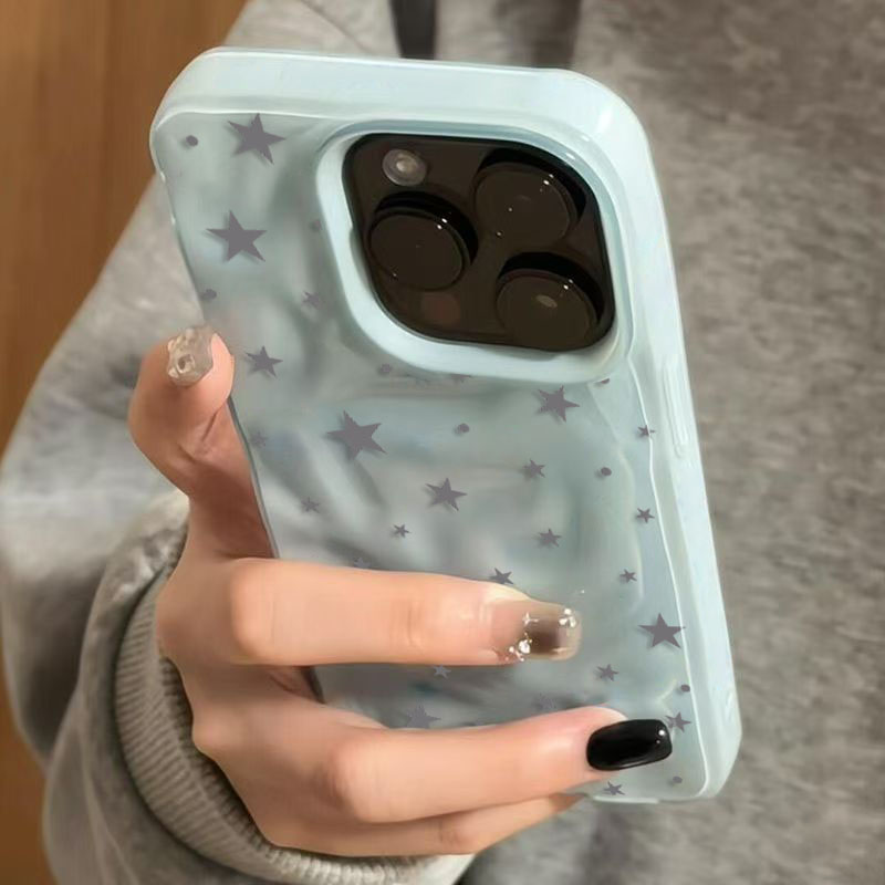 Phone Cases Cute Iphone 13 - ミニマリストで可愛いスターウェーブテクスチャのiPhoneケース（iPhone 18 Pro Max、17 Pro、16 Plus、15、14、13、12、11対応）耐衝撃ソフトバックカバー