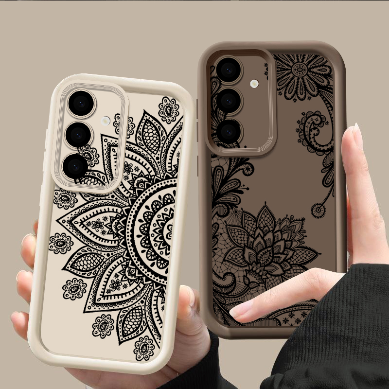 レトロな花柄トーテムパターンケース Samsung Gala - Phone Cases For Samsung A14 のレビューと価格