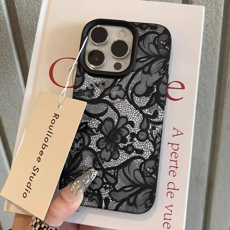 ブラックレースライチ柄スマホケース Motorola MOT - Phone Cases Motorola Edge 2025 のレビューと価格