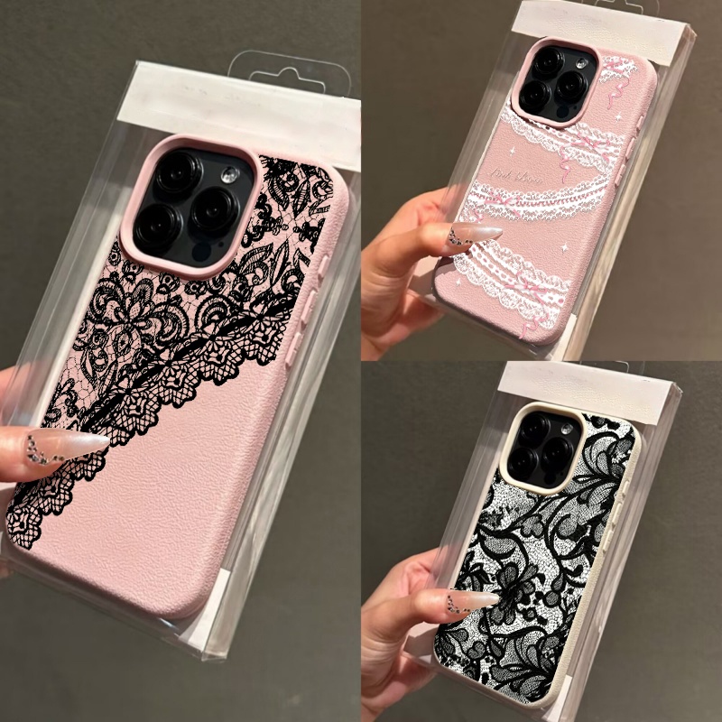 ブラックレースライチ柄スマホケース Motorola MOT - Phone Cases Motorola Edge 2025 のレビューと価格
