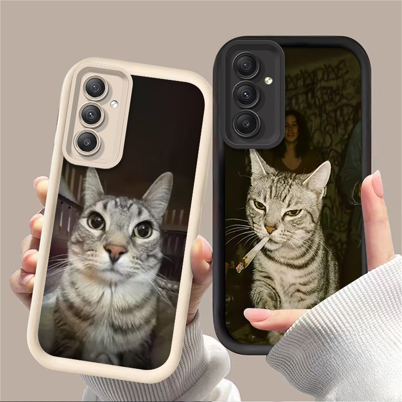 流行の猫が喫煙しているデザインのスマホケース Samsung - Phone Cases For Samsung A14 のレビューと価格
