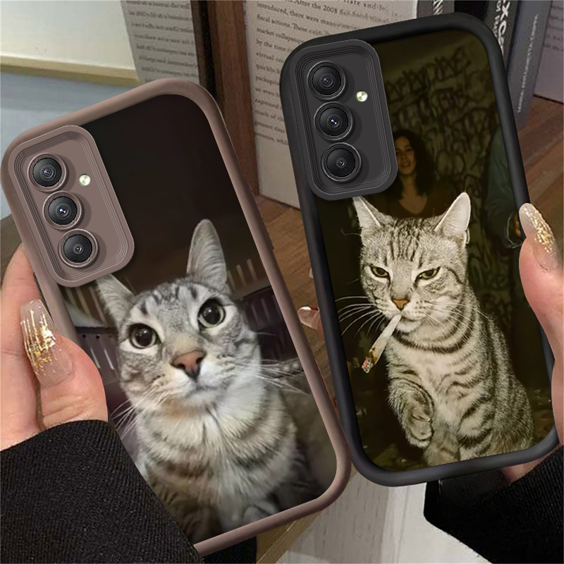 流行の猫が喫煙しているデザインのスマホケース Samsung - Phone Cases For Samsung A14 のレビューと価格