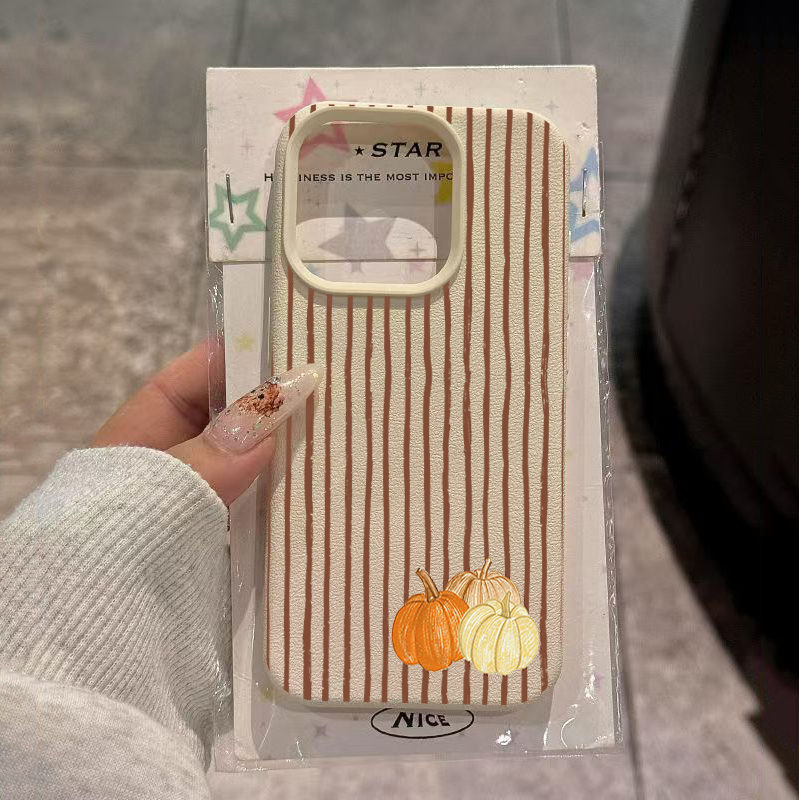 ブラウンストライプの小さなカボチャ柄iPhoneケース iP - Phone Cases Brown のレビューと価格