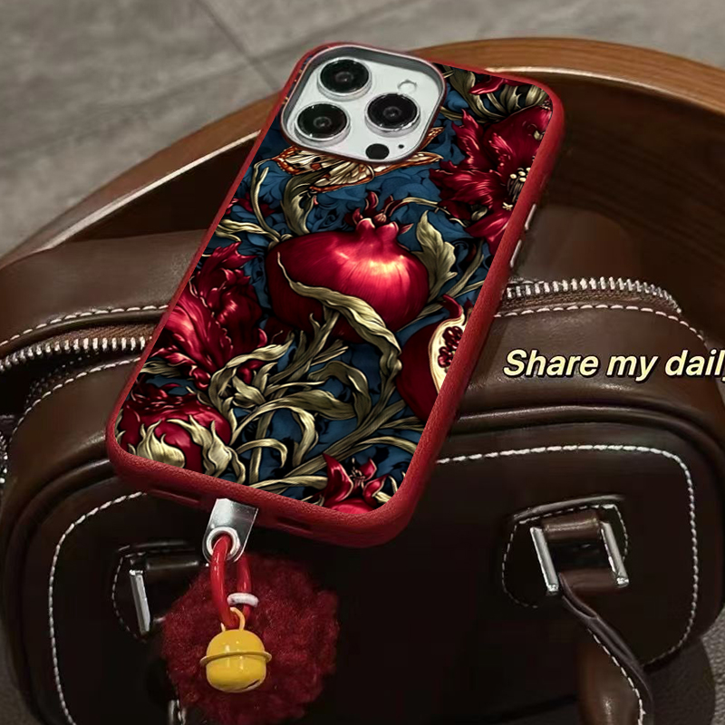 ヴィンテージ ザクロ柄 TPU アート スマホケース iPh - Phone Cases Vintage のレビューと価格