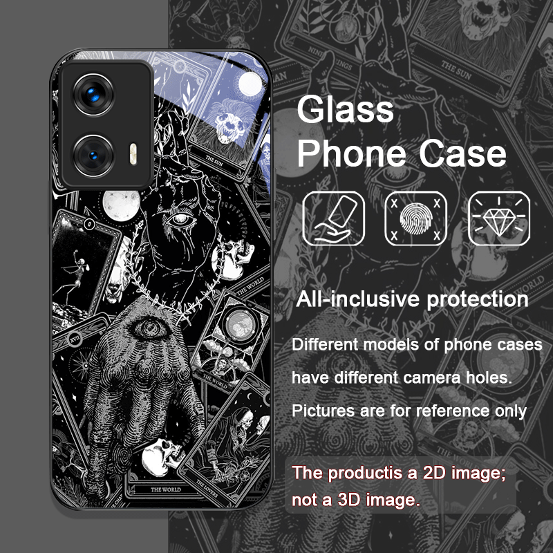 ヴィンテージゴシックタロットカードプリント強化ガラス製スマホ - Phone Cases Vintage のレビューと価格