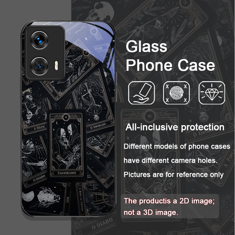 ヴィンテージゴシックタロットカードプリント強化ガラス製スマホ - Phone Cases Vintage のレビューと価格