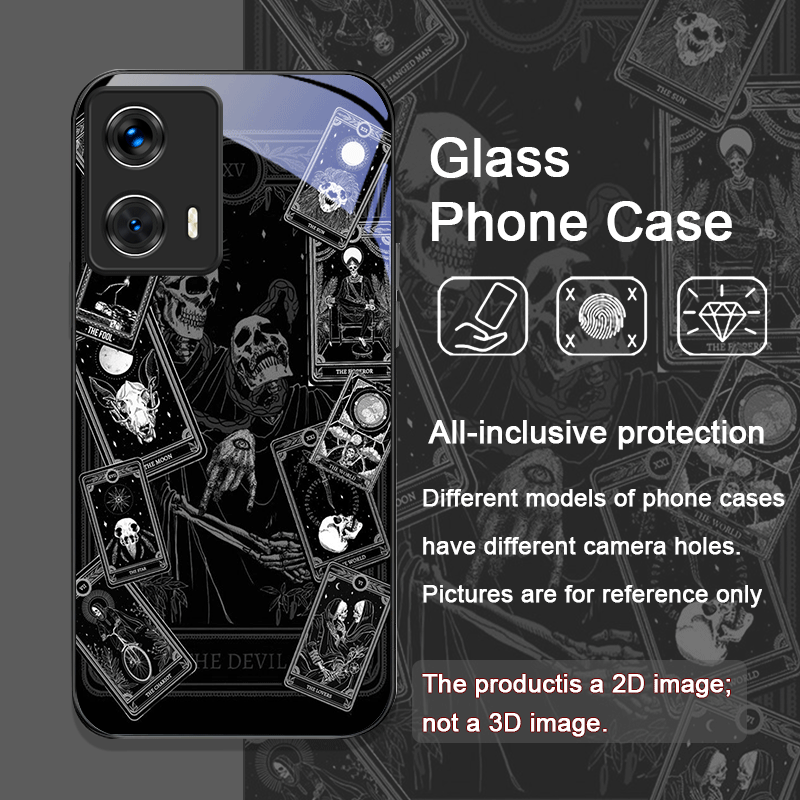 ヴィンテージゴシックタロットカードプリント強化ガラス製スマホ - Phone Cases Vintage のレビューと価格
