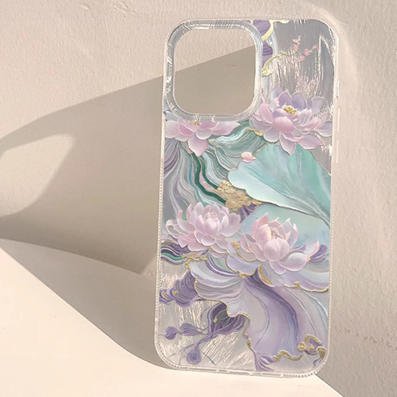 夢のような紫の蓮の花柄の美しいiPhoneケース（iPhon - Phone Cases Otterbox のレビューと価格