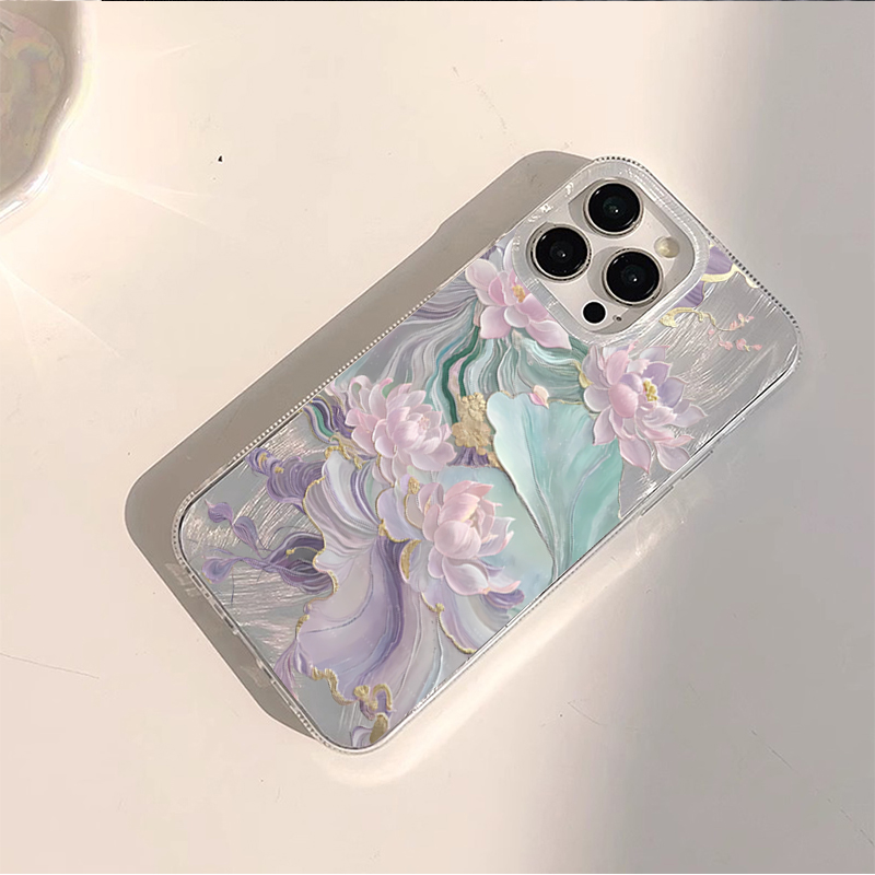 夢のような紫の蓮の花柄の美しいiPhoneケース（iPhon - Phone Cases Otterbox のレビューと価格