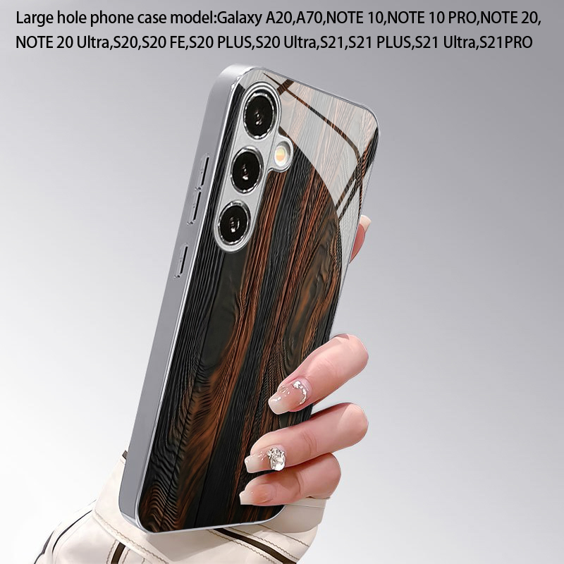 深みのある茶色の木目模様の2Dスマートフォンケース。対応機種 - Phone Cases Brown のレビューと価格