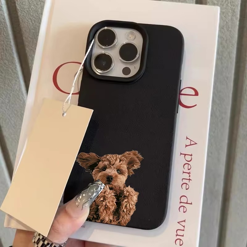 韓国風、おしゃれでかわいい、茶色のプードルの子犬のデザインの - Phone Cases Brown のレビューと価格