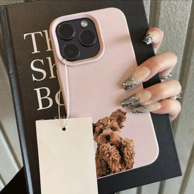韓国風、おしゃれでかわいい、茶色のプードルの子犬のデザインの - Phone Cases Brown のレビューと価格
