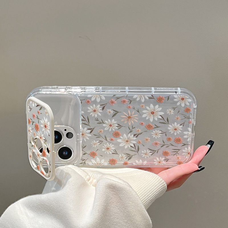 フリップレンズミラー付きスマホケース ヴィンテージデイジー柄 - Phone Cases Vintage のレビューと価格