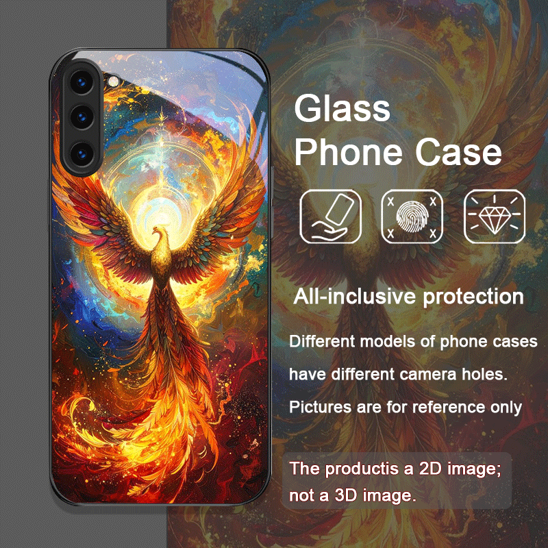 美的フェニックス火炎羽模様強化ガラス製スマホケース Sams - Phone Cases For Samsung Galaxy のレビューと価格