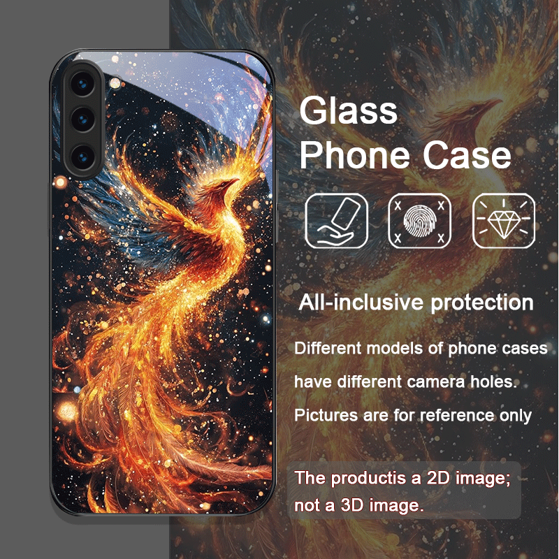 美的フェニックス火炎羽模様強化ガラス製スマホケース Sams - Phone Cases For Samsung Galaxy のレビューと価格