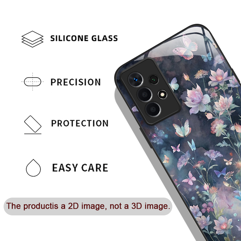 ヴィンテージ風花柄蝶々フラワーデザイン強化ガラス製スマホケー - Phone Cases For Samsung A14 のレビューと価格