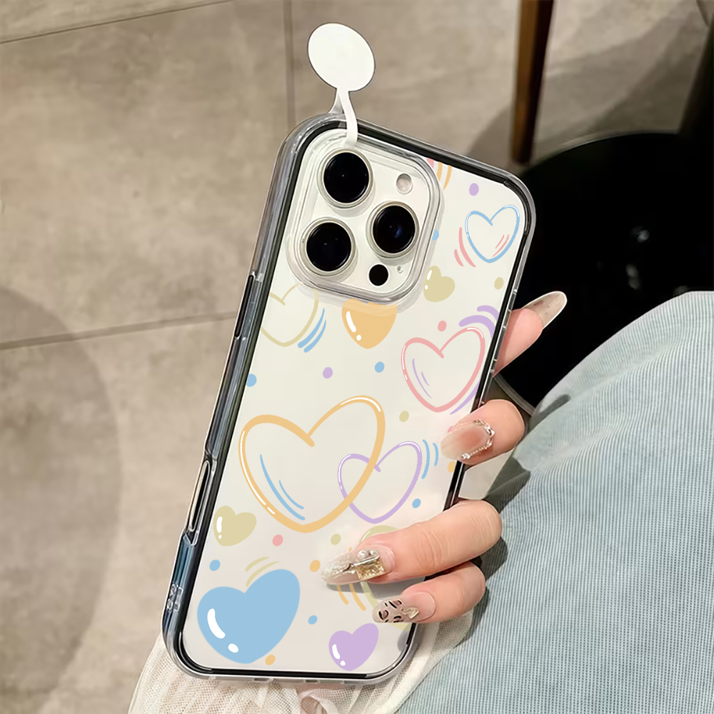 可愛いカラフルハート柄スマホケース iPhone 17 16 - Phone Cases Cute Iphone 13 のレビューと価格