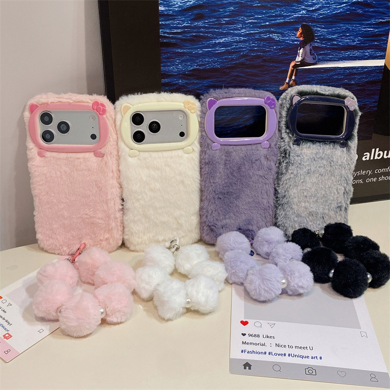 高級感のある無地のファー素材のプラッシュフォンケース iPh - Phone Cases Popular のレビューと価格