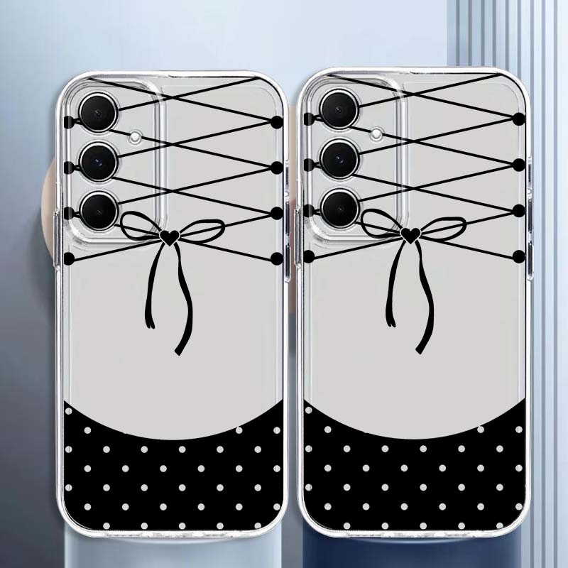黒のリボン柄デザインのスマホケース Samsung Gala - Phone Cases For Samsung A14 のレビューと価格