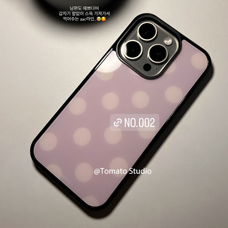 韓国風ファッション パープルポルカドット柄 iPhoneケー - Phone Cases Purple のレビューと価格