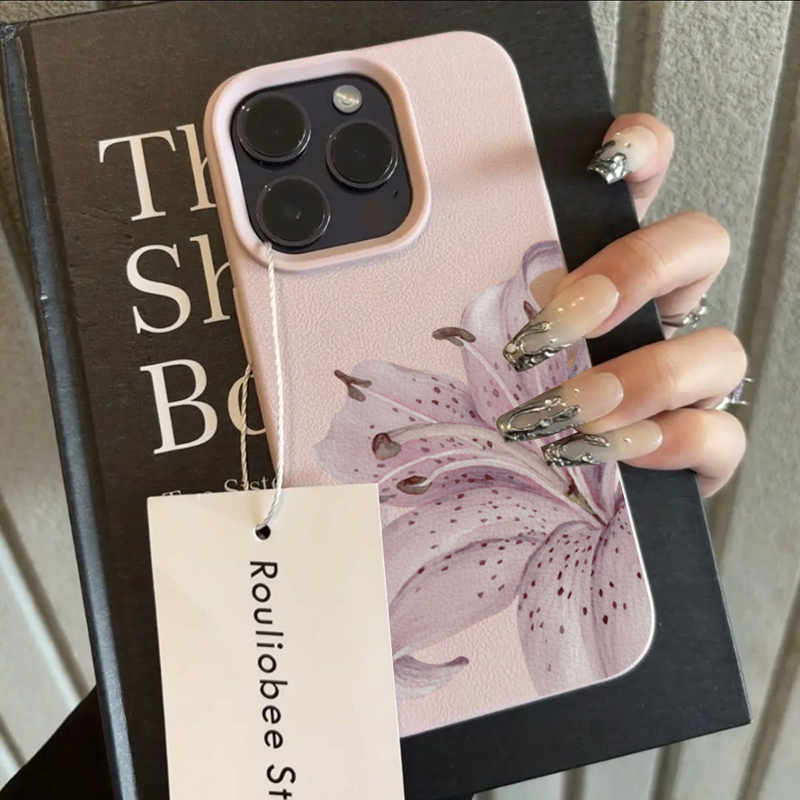 紫のユリの花柄iPhoneケース iPhone 17 16  - Phone Cases Purple のレビューと価格