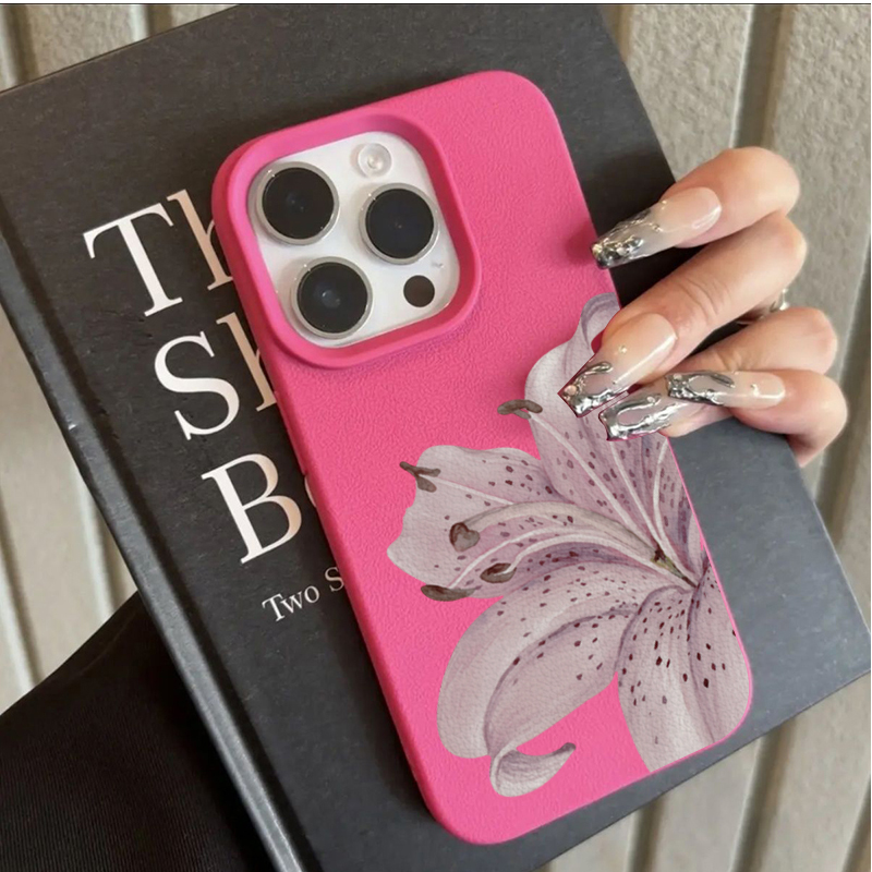 紫のユリの花柄iPhoneケース iPhone 17 16  - Phone Cases Purple のレビューと価格