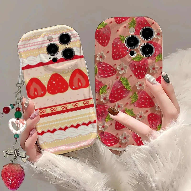 可愛いケーキレースのストロベリーフルーツペンダントケース M - Phone Cases Motorola Edge 2025 のレビューと価格
