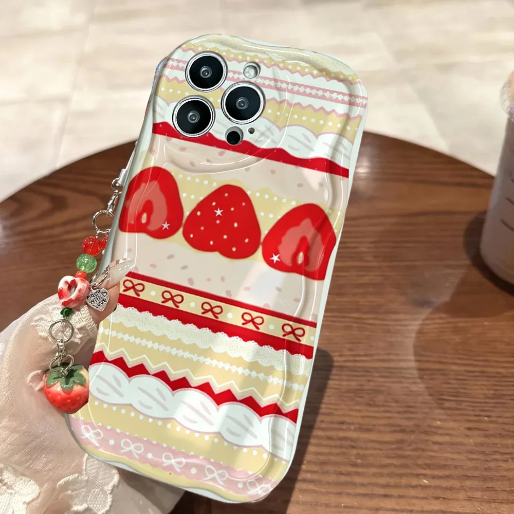 可愛いケーキレースのストロベリーフルーツペンダントケース M - Phone Cases Motorola Edge 2025 のレビューと価格