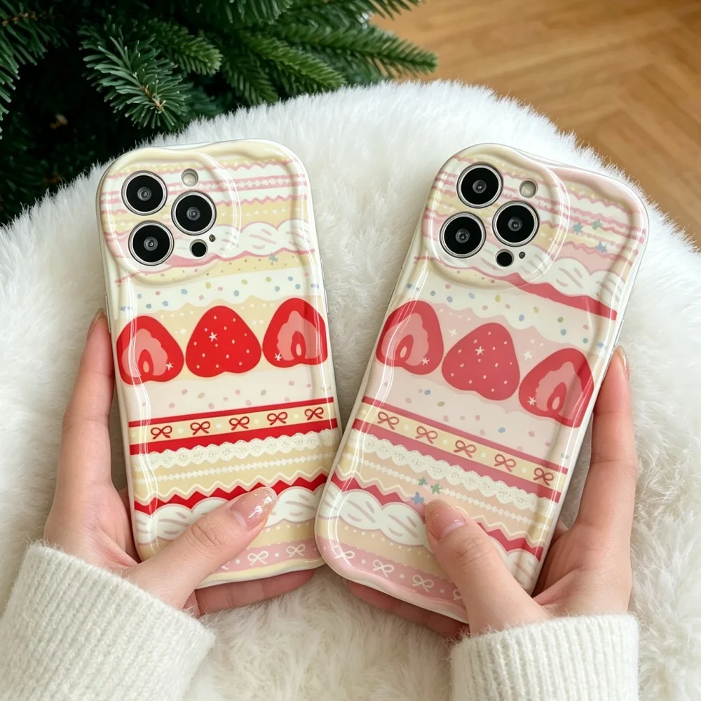 可愛いケーキレースのストロベリーフルーツペンダントケース M - Phone Cases Motorola Edge 2025 のレビューと価格