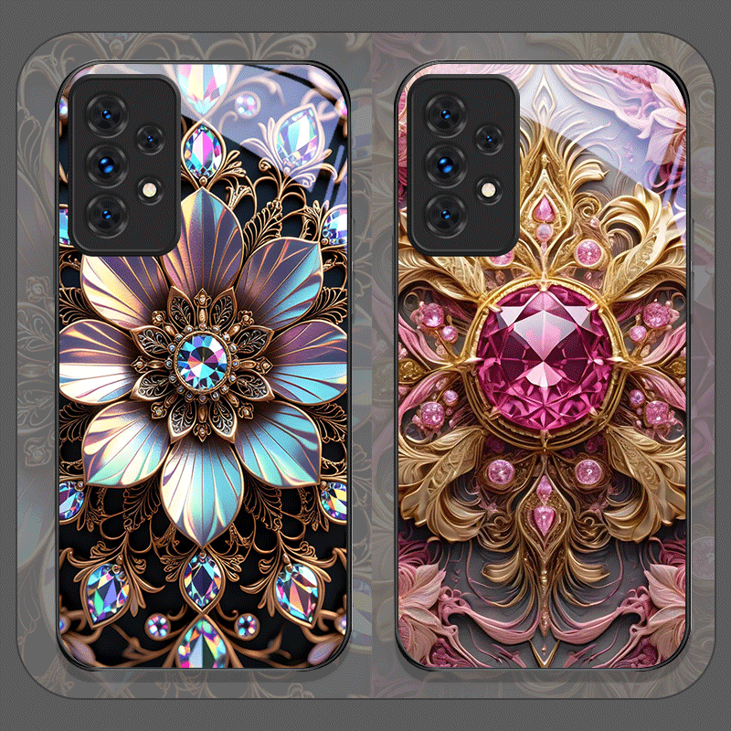 エレガントな宝石柄の花模様強化ガラス製スマホケース、Sams - Phone Cases For Samsung A14 のレビューと価格