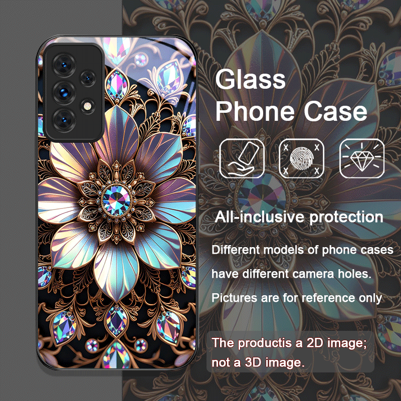 エレガントな宝石柄の花模様強化ガラス製スマホケース、Sams - Phone Cases For Samsung A14 のレビューと価格