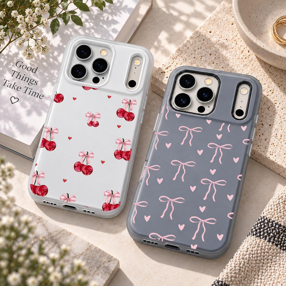 かわいいピンクのハート柄のリボンが付いたiPhone用ケース - Phone Cases Cute Iphone 13 のレビューと価格